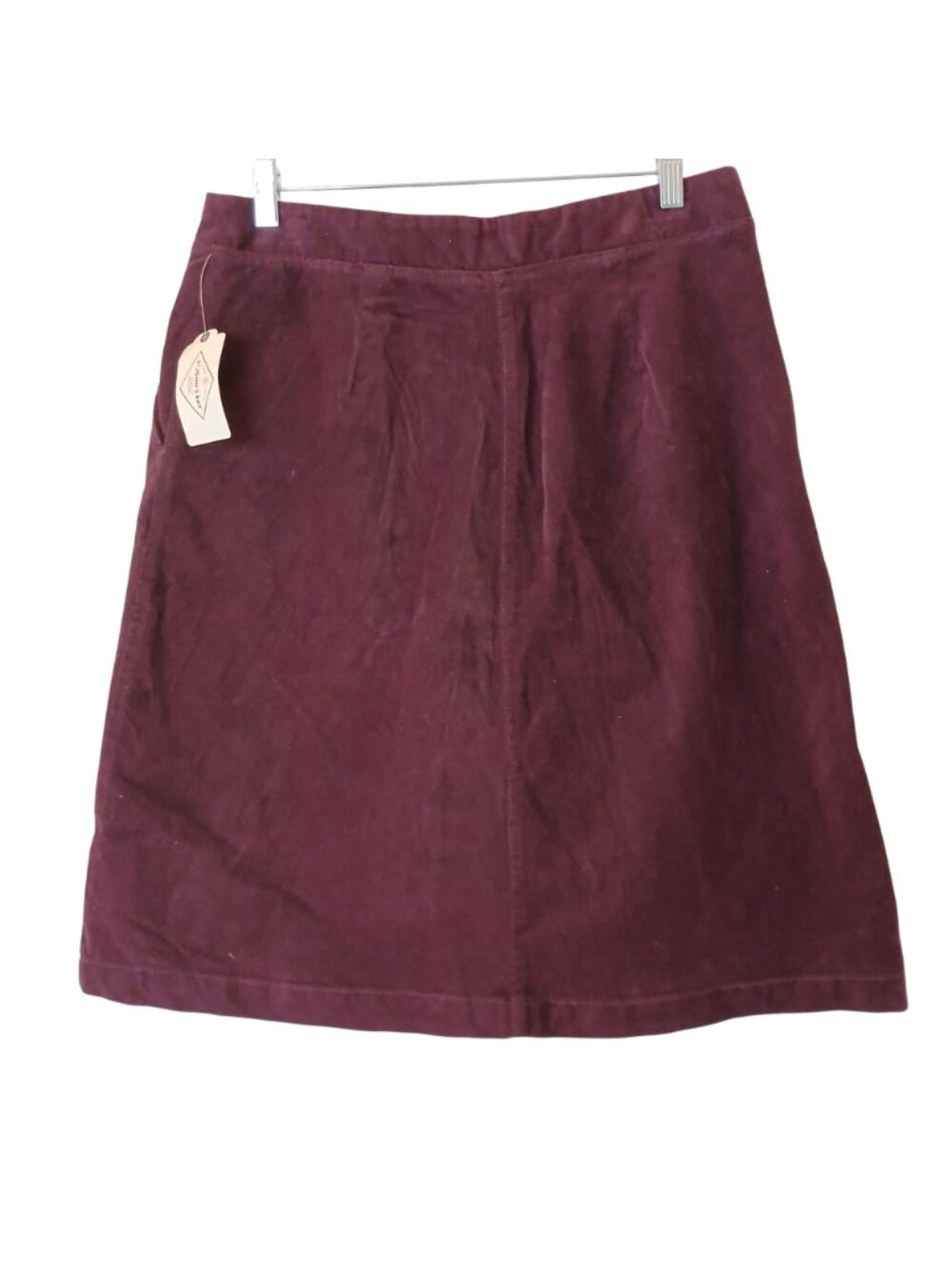 St  Johns Bay Womens Skirt Sz 6 Merlot Corduroy Button-Front Classic NWT #D-36 - Picture 2 of 7